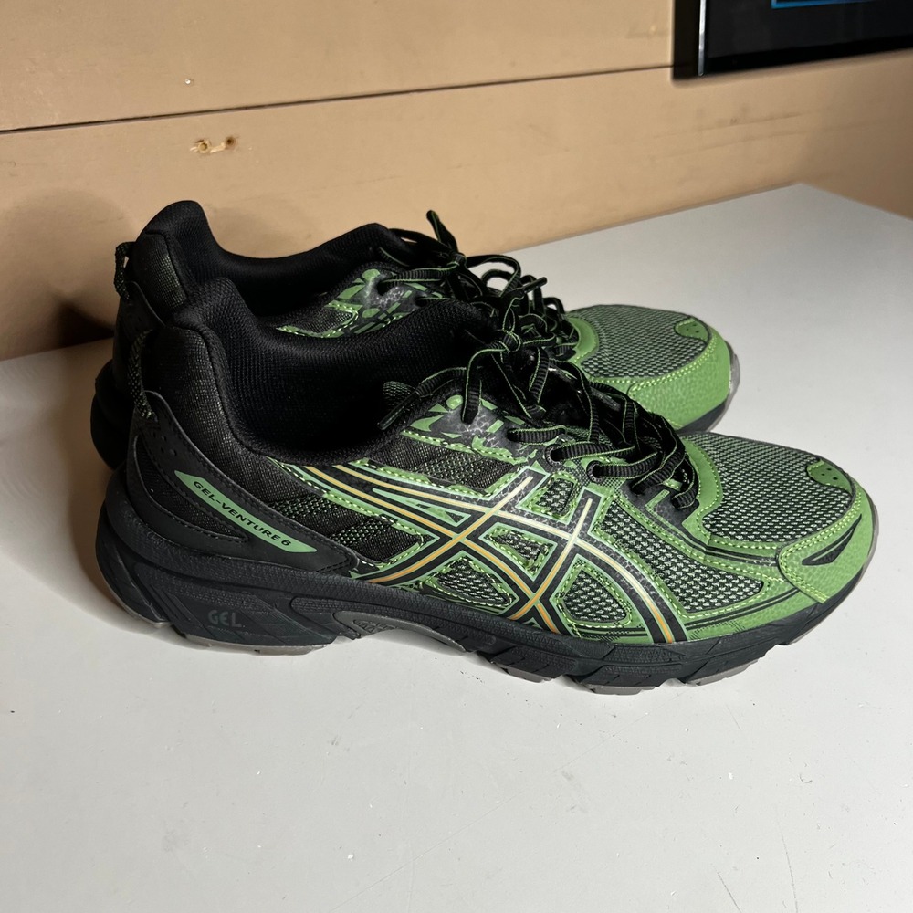 ASICS Gel-Venture 6 Mantis Green Black Trail Running Shoes T7G1N Mens 12.5